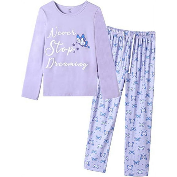 MyFav Women's Christmas Pajama Set Long-Sleeve Sleepwear Set Warm Cute Plus Size Loungewear with Adjustable Waistband,XS-3XL