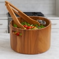 thumbnail image 3 of Woodard & Charles Acacia Wood Salad Bowl with Tongs, 10 1/4" x 6 1/2", 3 of 6