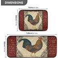 thumbnail image 3 of Vintage Rooster Kitchen Rugs and Mats Set 2 Piece Non Slip Washable Runner Rug Set of 2 for Kitchen Floor Home Sink Ladunry Office, 3 of 6