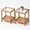 Light Brown-Set of 2, variant on ICEELF Boho End Table Set of 2, Tempered Glass Top, Open Rattan Shelf, Solid Wood Frame Nightstand for Living Room, Bedroom, Small Space