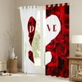 thumbnail image 3 of jejeloiu Rose Loves Pattern Blackout Curtains Set of 2 (52x84 Each),Romsntic Valentins'S Day Window Curtains,Red White Curtains and Drapes For Men Women,Luxury Bedroom Decor, 3 of 6