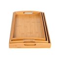 thumbnail image 2 of BirdRock Home 3 pc Breakfast Bed Tray (Rounded) - Bamboo - Cut Out Handles - Set of 3 - Bamboo - Nesting, 2 of 6