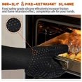 thumbnail image 3 of Manoplas para horno, 932 °F, resistentes al calor, extra largos con superficie de silicona antideslizante para cocinar, hornear, barbacoa, parrilla, color negro brillar Hogar, 3 of 5