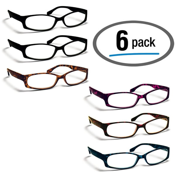 6 Pack Reading Glasses By Boost Eyewear Modern Fashion Frames For