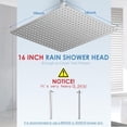 thumbnail image 2 of 16 inch Brushed Nickel Large Rain Shower  -   304 Stainless , Full  Rainfall Shower with 324  Nozzles - Waterfall Bathroom Square Showerheads, Ceiling Mounted, 2 of 6