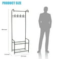 3in1 Entryway Shoe and Coat Rack, Hall Tree Metal Coat Stand with