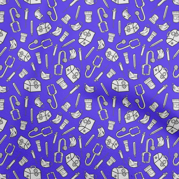 oneOone Cotton Poplin Dark Purple Fabric Scissor Diy Clothing Quilting Fabric Print Fabric By Yard 56 Inch Wide