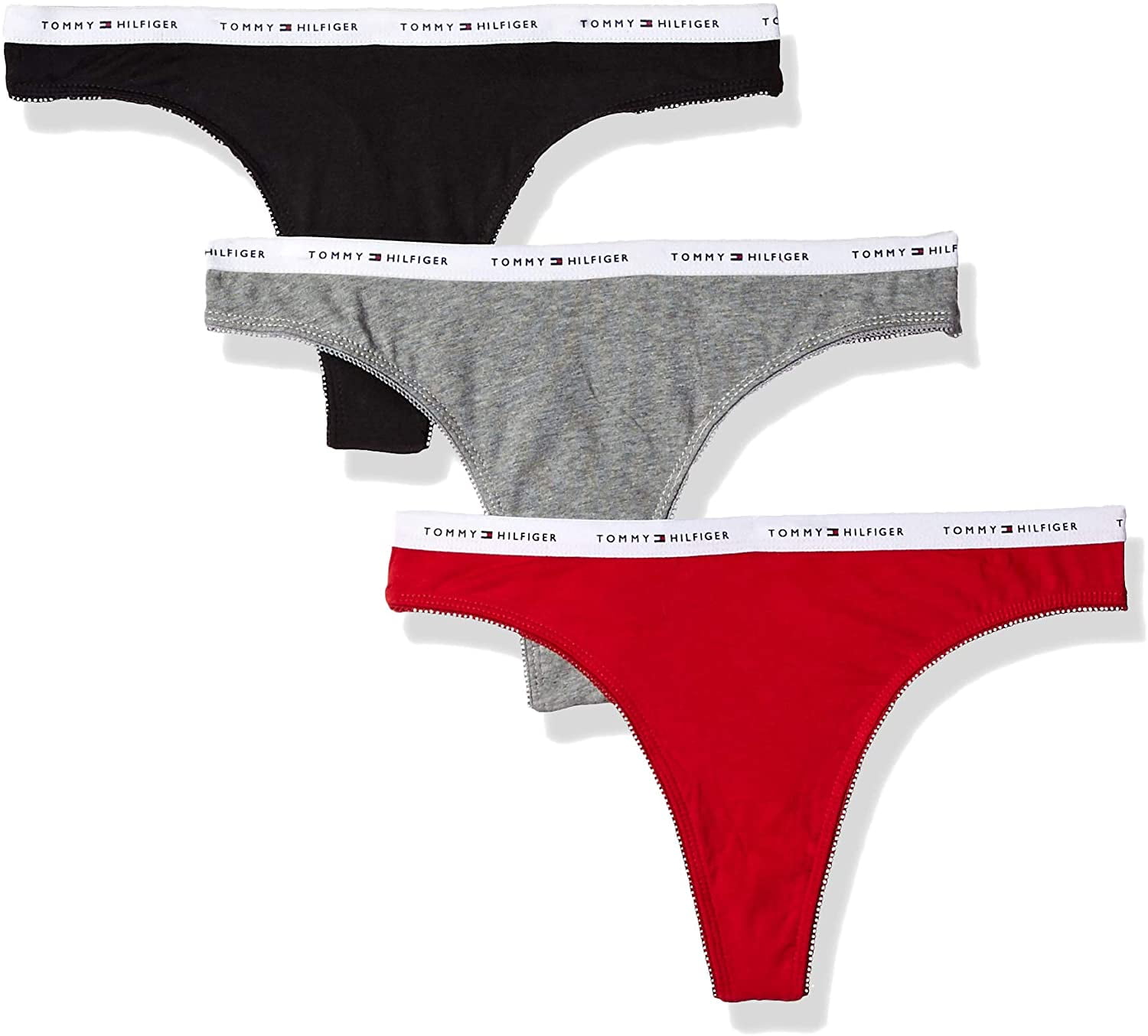 Tommy Hilfiger Women's TH Cotton Thong Underwear Panty, Multipack