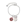 thumbnail image 2 of Delight Jewelry Silvertone Red Enamel Fire Department Medallion Silvertone Discover Dream Explore Zoey Charm Bracelet, 6.5+2" Extender, 2 of 4