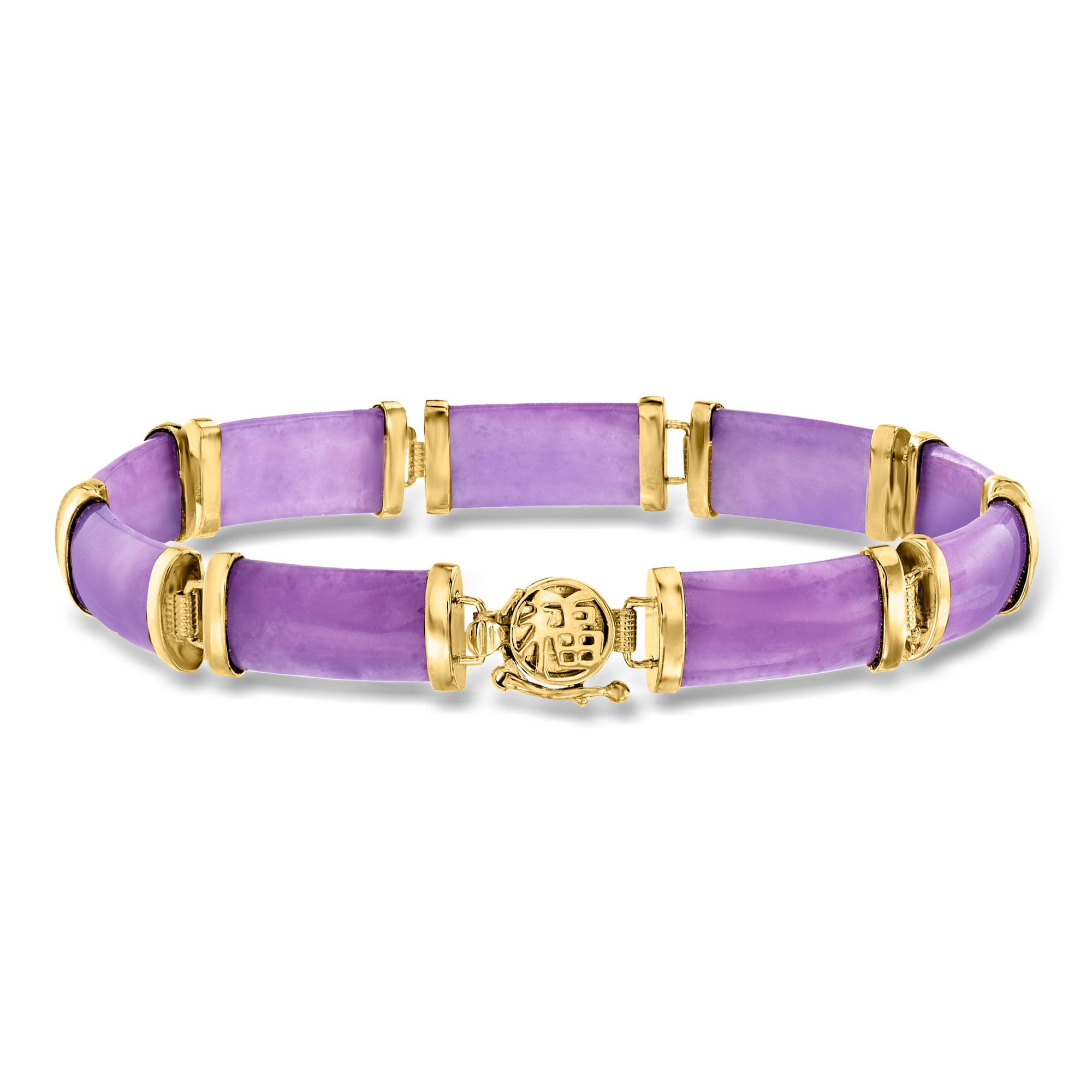 Ross-Simons Purple Jade Chinese Symbol Bracelet in 18kt Gold Over Sterling, Women's, Adult