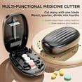 thumbnail image 3 of Pill Cutter Splitter for Small and Tiny Pills, 1/2 1/4 Pill Splitter for Small Pills,Vitamins, Tablets in Half or Quarters, Accurate and Easy Cutting, Stainless Steel Blade, Back Storage (Black), 3 of 8
