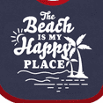 thumbnail image 4 of Inktastic The Beach is My Happy Place with Palm Trees Boys or Girls Baby Bib, 4 of 4
