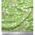 thumbnail image 1 of Soimoi Green Modal Satin Fabric Dot & Floral Decor Fabric Printed BTY 42 Inch Wide, 1 of 3