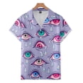 thumbnail image 2 of Blusas con estampado 3D de ojos coloridos para hombre, ropa de moda, camisas gráficas de ojos punk, blusas hawaianas Y2k de manga corta con botones para hombre, 2 of 5
