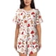 thumbnail image 1 of Balery Gingerbread Holiday Sweets Conjunto de Pijama para Mujer con Estampado, Dos Piezas de Manga Corta y Shorts, Ropa de Dormir Suave con Cuello Redondo y Bolsillos-4X-Large, 1 of 6