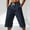 Navy, variant on Mens Wide Leg Capri Pants Solid Casual Drawstring Summer Capris with Pockets Loose Fit Baggy Lounge Pants for Beach