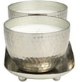 thumbnail image 6 of CosmoLiving by Cosmopolitan 2 Holder Silver Metal Sweet Bamboo Scented Hammered 10 oz 1 Wick Candle with White Wax, (Set of 2), 6 of 8