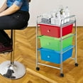 thumbnail image 5 of Storage Drawer Carts, Classroom Organization Rolling Carts, Office Storage Cart with Plastic Drawers, Wheels 3 Drawers, Utility Cart for School, Office, Home (Colours), 5 of 5