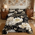 thumbnail image 2 of Manfei Vintage Floral Peony King Size Comforter Sets 3pcs,Oriental Botanical Flowers Comforters King Size,1 Comforter and 2 Pillowcases,Reversible, 2 of 6