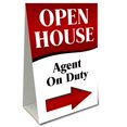 thumbnail image 2 of Open House Agent On Duty Arrow Economy A-Frame Sign 2 Feet Wide by 3 Feet Tall, 2 of 3