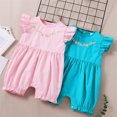 thumbnail image 4 of BLVB Newborn Toddler Girl Romper Ruffle Sleeve Embroidery Onesie Infant Jumpsuit Summer Baby Clothes Outfit, 4 of 4