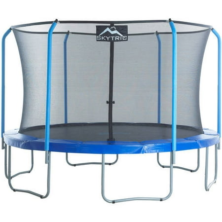 SKYTRIC 13-Foot Trampoline, with Safety Enclosure Net, Blue