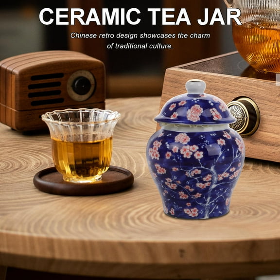 GOOHOCHY  Decorative Jars for Home Blue and White Ceramic Tea Pot Office