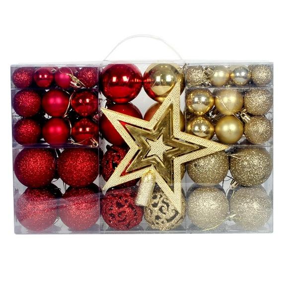Rbaofujie Christmas Ornaments 2024 101PCS Christmas Ornaments Christmas Tree Decoration Holiday Multiple Styles Ornaments for Christmas Trees Party Decoration Outdoor Christmas Decorations