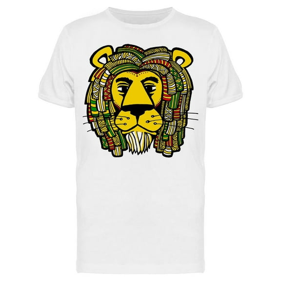 Colored Dreadlocks Lion Cool T-Shirt Men -Image by Shutterstock, Male x-Large