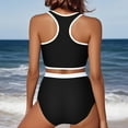 thumbnail image 4 of Dvprdro Womens Tankini Swimsuit Trendy High Waisted Bikini Bathing Suit Set Two Piece Sports Set Swimsuit with Lining Chest Cushion 2 Piece Swimsuit Black, 4 of 5