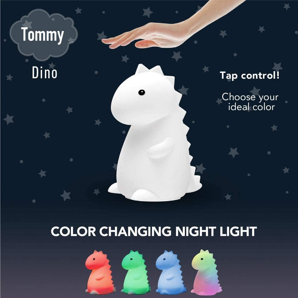 TikTok Famous Tommy Dinosaur White Multicolor Night Light Color Changing Lamp 
