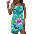 thumbnail image 2 of FDGIU Women's Sleeveless Print Scoop Neck Bodycon Mini Dress, Casual Summer Form-Fitting Short Dress, 2 of 7