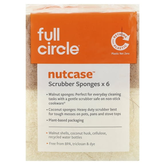 Full Circle Nutcaseâ„¢, Scrubber Sponges , 6 Count