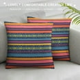 thumbnail image 3 of MLJA Set of Bohemian Throw Pillow Covers Decorative Boho Mexican Retro Stripe Multicolor Pillow Cases to Your Home,, 3 of 5