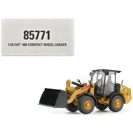 CAT Caterpillar 906 Compact Wheel Loader Yellow with Operator "High Line Series" 1/50 Diecast Model by Diecast Masters