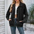 thumbnail image 2 of Oversized Denim Jacket Women, Yigetop Women's Retro Casual Denim Jacket Oversized Button Top Long Sleeve Loose Lapel Washed Denim Shacket Coat Jean Jacket Women Black M, 2 of 9