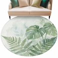 thumbnail image 6 of Summer Botanical Round Rug 8ft Washable Circle Rugs Non Slip Green Palm Leaves Tropical Plant Large Area Rug Indoor Floor Carpet for Bedroom Kitchen Living Room Home Office Dining Room Nursery, 6 of 8