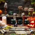thumbnail image 4 of Black Witches Cauldron Candy Serving Bowls on Rack Plastic Candy Container Bucket Sets for Home Kitchen DecorationAs Shown, 4 of 5
