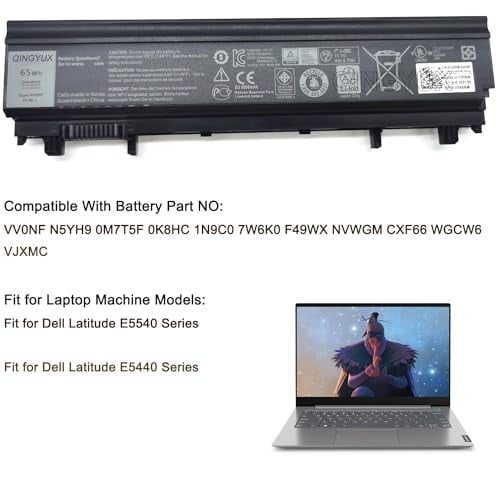 11.1V 65Wh Compatible with Dell Latitude E5540 E5440 VV0NF 0M7T5F 0WGCW6 VVONF Battery