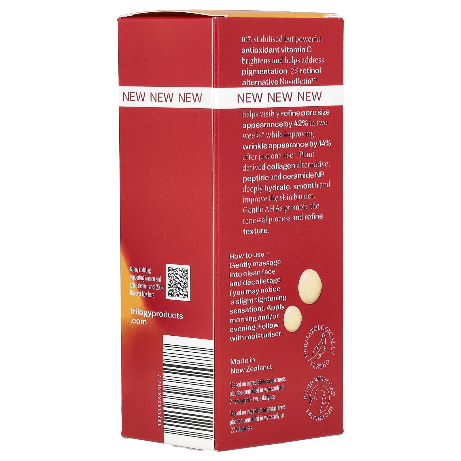 Trilogy Natural Products: Vitamin C+ Super Serum - 1oz / 30ml - Brighten-Tighten-Smooth, 8 Actives Powerhouse Anti-Aging Formula, NATRUE Certified