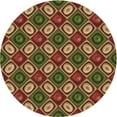 thumbnail image 1 of Ahgly Company Machine Washable Indoor Round Transitional Red Brown Area Rugs, 5' Round, 1 of 7