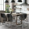 thumbnail image 4 of JIOABL Counter Height Bar Stools Set of 2, Faux Leather 26 inch High Barstools with Back and Metal Leg, for Home Kitchen Office, Black, 4 of 6