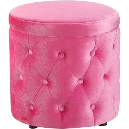 Novogratz Round Storage Ottoman With But - Walmart.com - Novogratz Round Storage Ottoman With But - Walmart.com