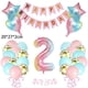 thumbnail image 2 of Arco de color degradado Globos de cumpleaños Decoraciones Globos rosas y azules Banner de feliz cumpleaños, 2 of 5
