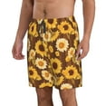 thumbnail image 2 of Fuzoiu Vintage Wood Grain Sunflower A Print Men's Beach Shorts,Men's Swim Trunks,Quick Dry Board Shorts with Pockets,Men's Bathing Suits for Surfing, Running, and Casual Wear-3X-Large, 2 of 6