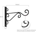 thumbnail image 2 of Juego de 4 ganchos de pared de hierro para plantas de exterior: para jardineras, comederos para pájaros, linternas y campanillas de viento, color negro, 2 of 4