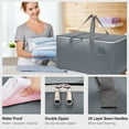 thumbnail image 6 of TZYUDK O-487 Grey Moving Bags Large Capacity Storage Luggage Bags Foldable Portable Car Household Clothing Quilt Storage Bag Plastic, 6 of 6