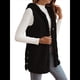 thumbnail image 3 of Chaleco Informal con Capucha de de Doble Cara para Mujer, Otoño-Invierno, Informal, Extragrande, Cálido, con Botones. Negro XL, 3 of 8