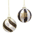 thumbnail image 2 of Kurt Adler 80 MM Silver/ Black/ Gold Glass Balls, 6-Piece Set, 2 of 4