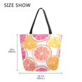 thumbnail image 5 of FORMRS Womens Canvas Tote Bag with Zipper Inner Pocket Shoulder Handbag, Orange Grapefruit Slices, 5 of 7